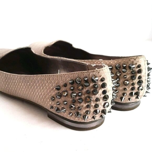Arturo Chiang Studded Taupe Flat sz 8.5 - Picture 7 of 12